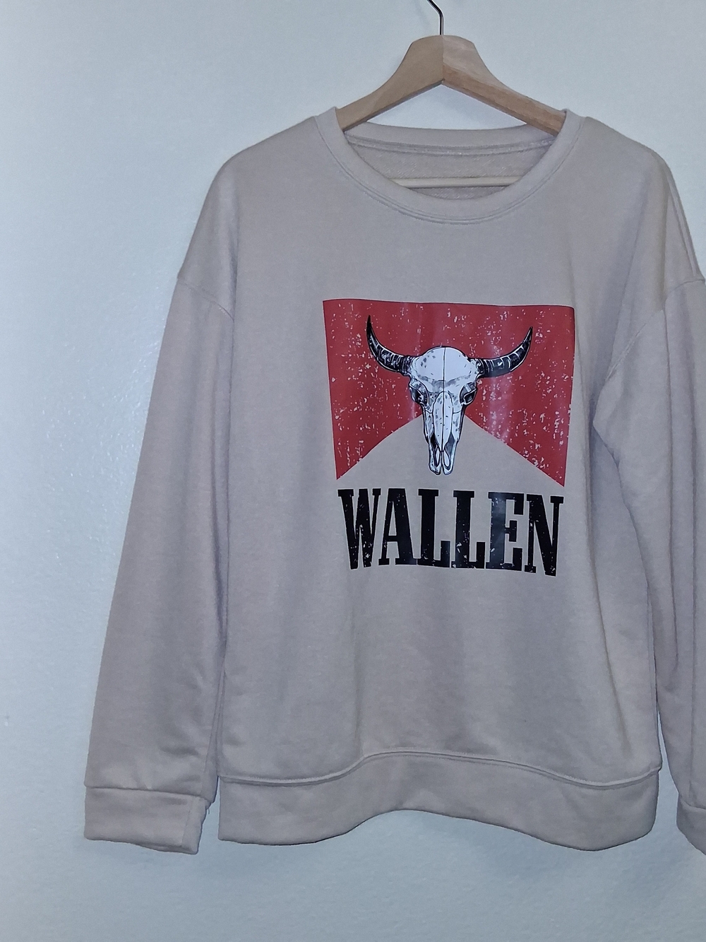 Morgan WALLEN beige Sz M Sweatshirt Like NEW CONDITION